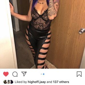 Faux leather buckle bottoms